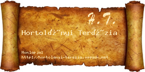 Hortolányi Terézia névjegykártya